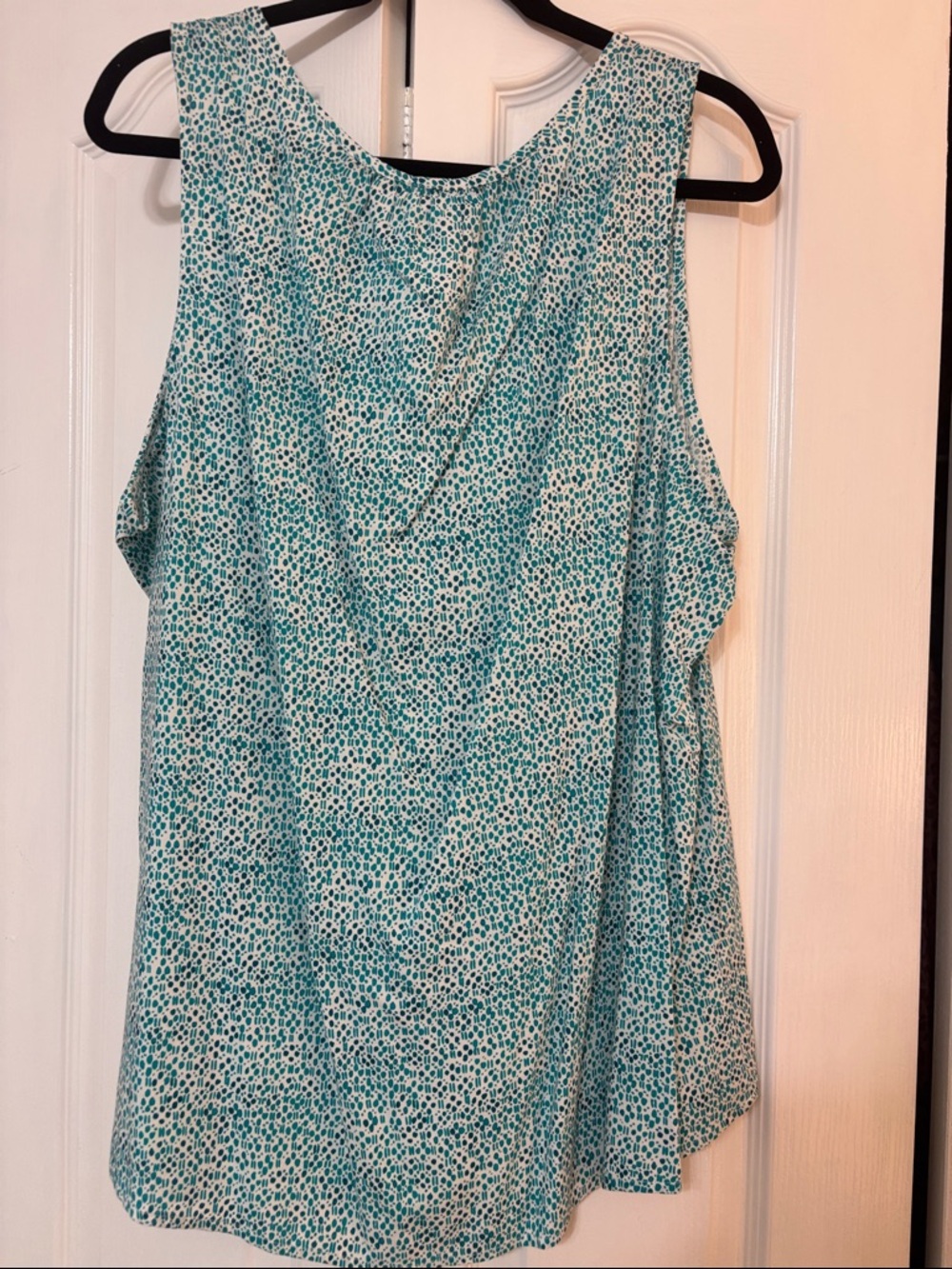 Sonoma Teal Micro-Spot Sleeveless Tank with Neck Tie - Picture 6 of 7